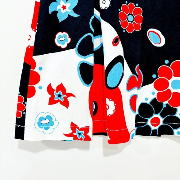 BANDOLERA Navy and red floral pleated  skirt - Picture 6 of 8